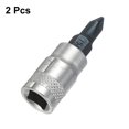 thumbnail image 3 of Uxcell 2Pcs Enchufe de Bit Phillips 1/4" Drive PH1 S2 Acero Cruzado Puntas de Destornillador Brocas Adaptador de Enchufe de Acero CR-V para Reparación de Tuercas y Pernos de Eje de Auto en Casa, 3 of 7