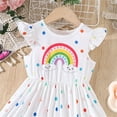 thumbnail image 5 of WhouRiu Girls Rainbow Print Ruffle Tank Dress Cute Sleeveless Casual Long Dress White,Sizes 2-3, 5 of 5
