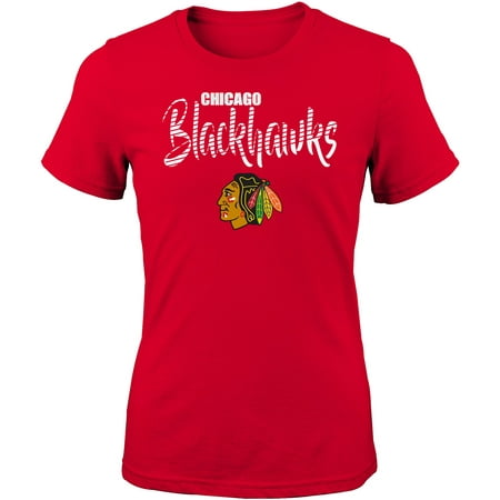 Girls Youth Red Chicago Blackhawks T-Shirt