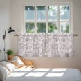 thumbnail image 4 of Farmhouse Flower Tier Curtains, Botanical Vintage Purple Leaf Plant Light Filtering Kitchen Curtains, 2Pcs Rod Pocket Half Window Treatments Panels for Sink Cafe Cabinet Camper 27.5x24 Inches, 4 of 9