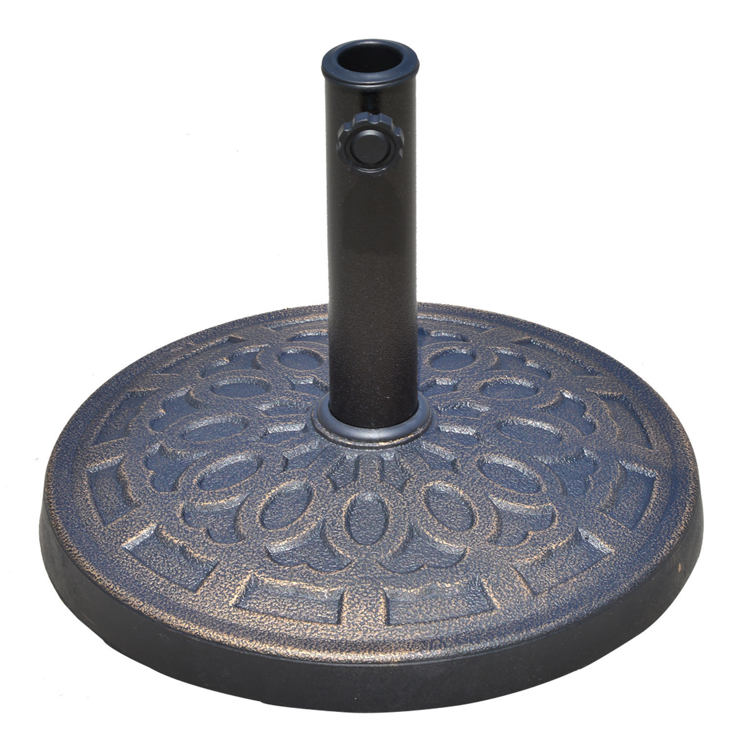 Outsunny 17" Round Decorative Polyresin Umbrella Base Stand Bronze