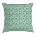 thumbnail image 1 of Floral Throw Pillow Cushion Cover, Flourishing Spring and Summer Season Leaves Tulips Petals Illustration, Decorative Square Accent Pillow Case, 20 X 20 Inches, Turquoise Teal Marigold, by Ambesonne, 1 of 2