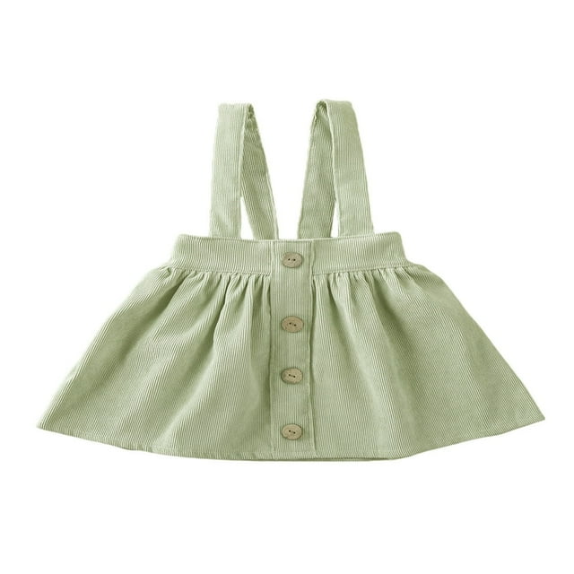 Toddler Baby Girl Suspender Skirt Cute Adjustable Strap Button Front Overall Skirt