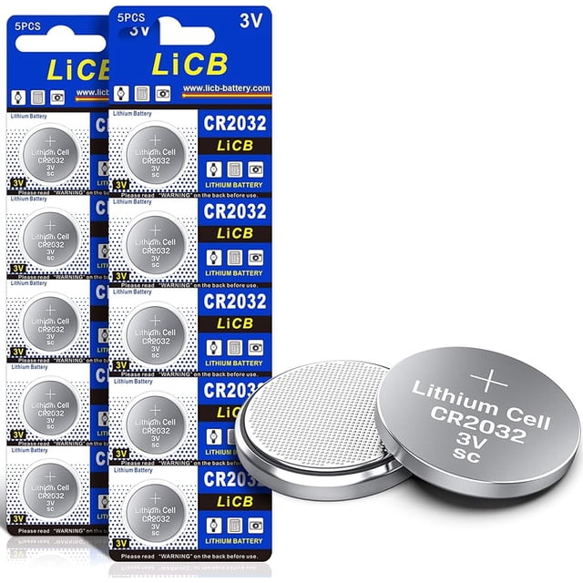 Batería de litio LiCB CR2032 de 3 V (paquete de 10)