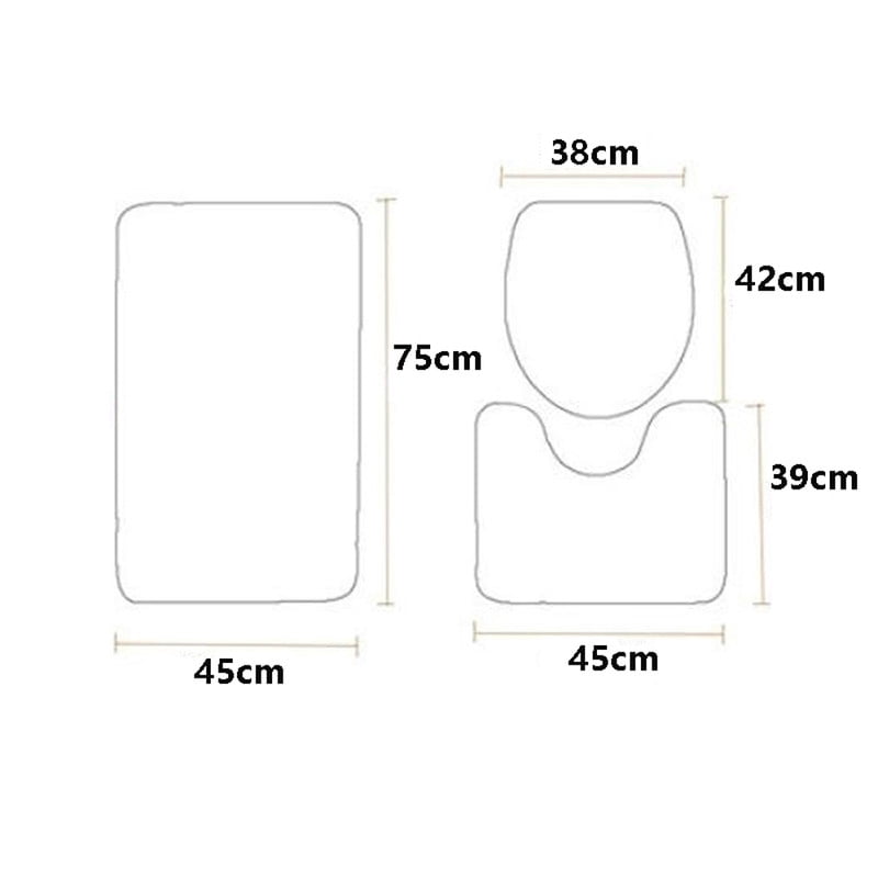 Bathroom Rugs Set Soft Non-Slip Absorbent Bath Mats Christmas Decor Machine Washable 3Pcs