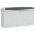thumbnail image 1 of HOMCOM Banc à Chaussures avec Tiroir Rabattable, Coussin, 8 Paires pour Entrée Blanc, 1 of 9