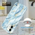 thumbnail image 4 of LUOLNH Gold Glitter Sparkle Case Compatible with iPhone 12 and iPhone 12 Pro 6.1 Inch Marble Design Shockproof Soft Silicone TPU Bumper Cover Skin Phone Case(Blue&White), 4 of 6