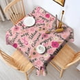 thumbnail image 2 of Pink Breast Cancer and Pioneer Flower Square Tablecloth,Waterproof Square Table Cover,Wipeable Spillproof Washable Table Cover for Home Kitchen Party Decor 60"x60"(152x152cm), 2 of 6