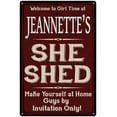thumbnail image 1 of JEANNETTE'S She Shed Sign Red Wall Shack Decor Lady Cave 8 x 12 Matte Finish Metal 108120088367, 1 of 1