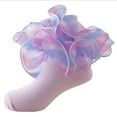 thumbnail image 4 of Hpapadks Kids Socks Ripple Ruffle Rainbow Color Breathable Lace Floor Socks Purple 6-8 Years, 4 of 4