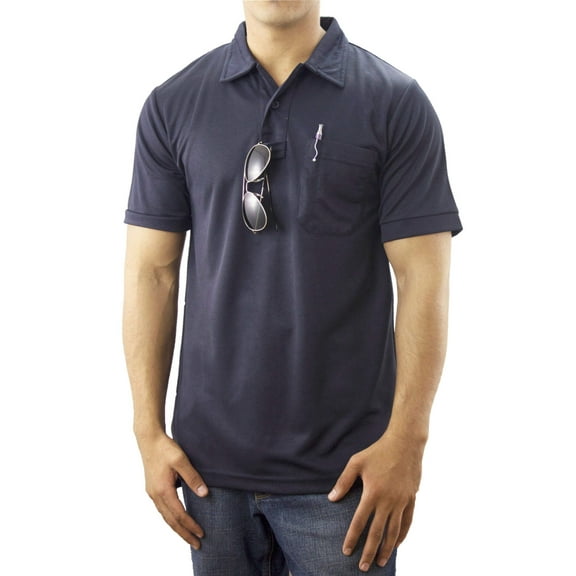 First Class Pro-Dry Polo Shirt with One Pocket - Navy Blue - Small