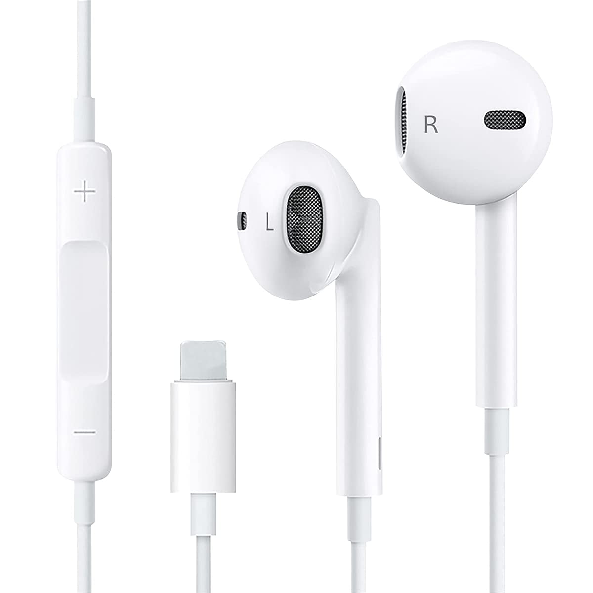 Lighting Connector Earbuds Earphone Wired Headphones Headset with Mic and Volume Control,Compatible with Apple iPhone 11 Pro Max/Xs Max/XR/X/7/8/8 Plus Plug and Play Distribution Panels 