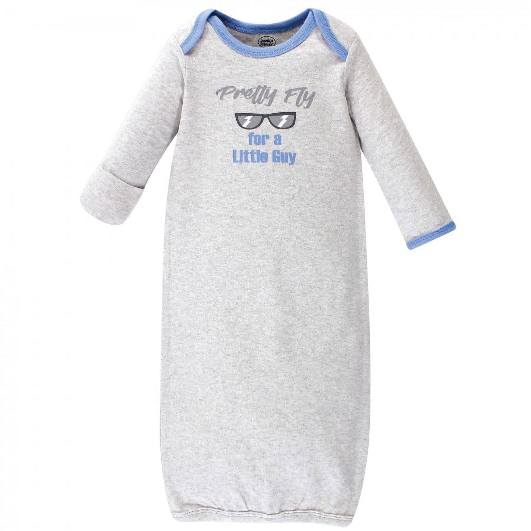Luvable Friends Baby Boy Cotton Long-Sleeve Gowns 4pk, Gentleman, 0-6 Months