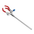 thumbnail image 1 of Adjustable Three Jaw Clamp Metal Lab Retort Stand Holder for 11in Bottles Test Tubes Red Stable Support with Plastic Pins, 1 of 5