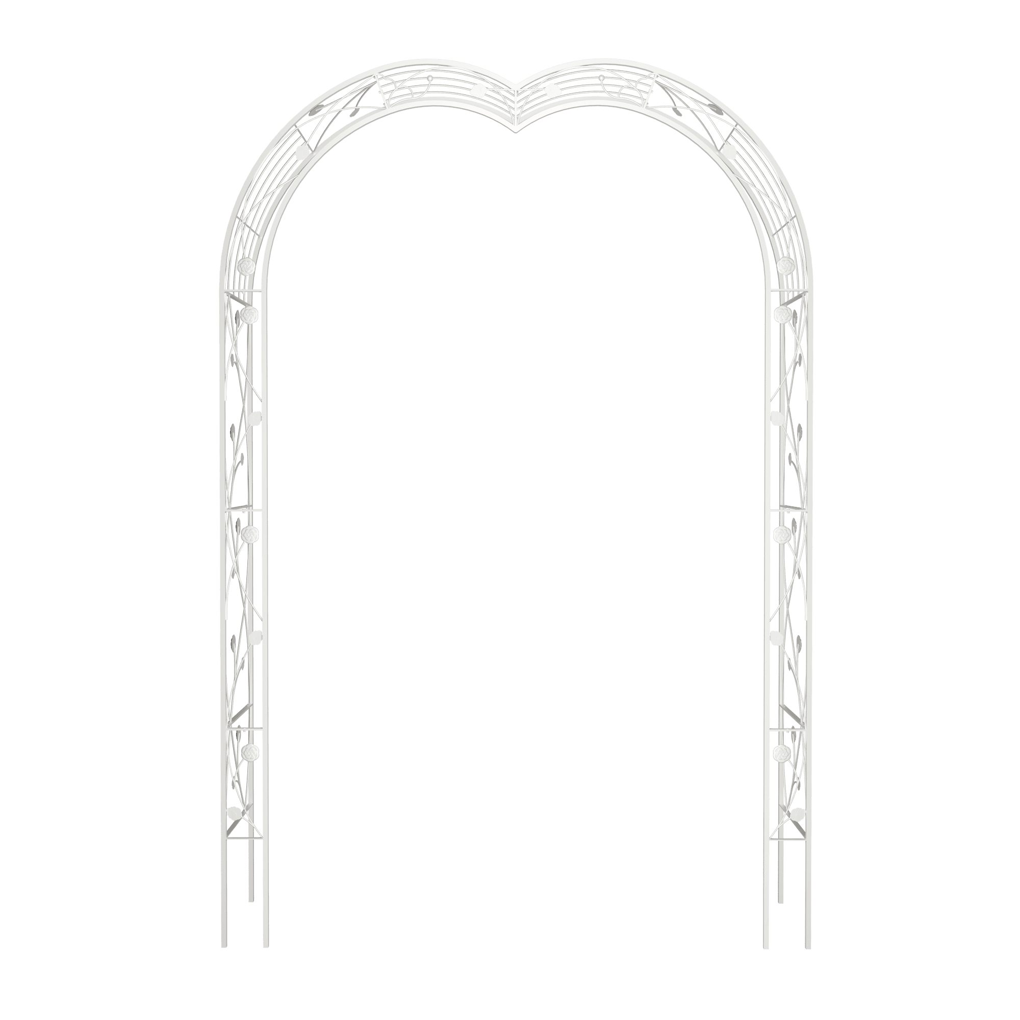 Aukfa Metal Garden Arch, Garden Arbor Trellis Climbing Plants Wedding Arch,59" x 98.4", White