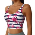 thumbnail image 2 of Goofa Flamingos Printed Sports Bras for Women, High Impact Running Bra Workout Crop Tank Tops Longline Sports Bra Push up-, 2 of 9