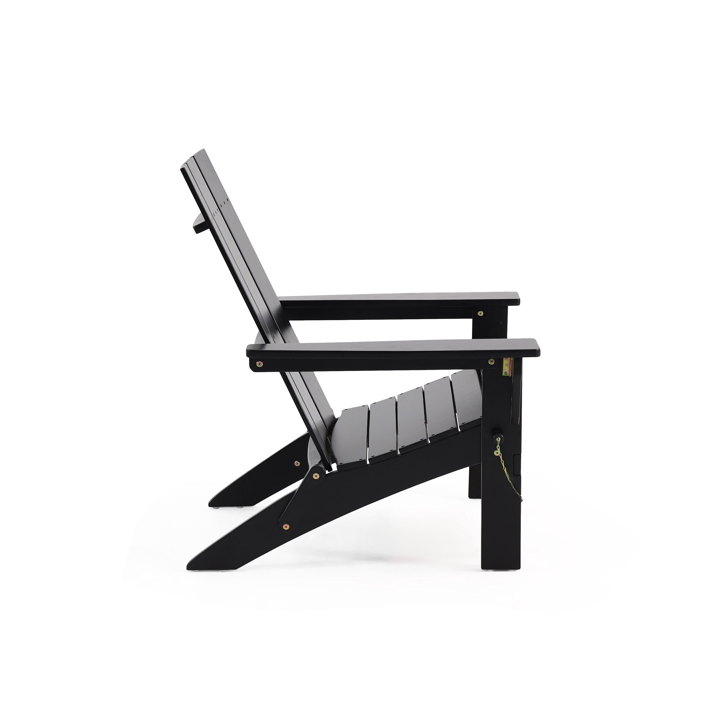 Eliphaz Acacia Wood Outdoor Foldable Adirondack Chairs, Set of 2, Black