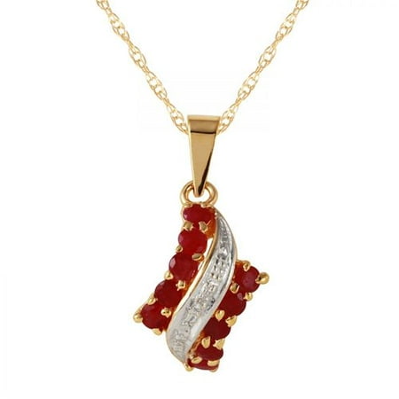 Foreli 1CTW Ruby And 14K Two tone Gold Necklace