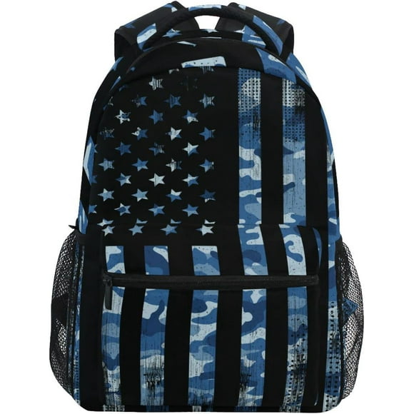 American Flag Camouflage Kids Backpack for Boys Girls Camo USA Flag Patriotic Elementary Backpacks Purse School Bag Book Bags for Toddler Travel