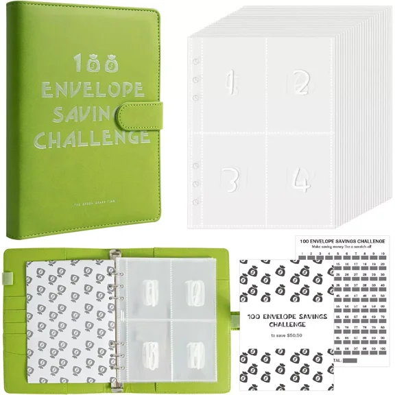100 Envelopes Money Saving Challenge, Savings Challenges Book With Envelopes &