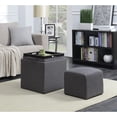 thumbnail image 4 of Convenience Concepts Designs4Comfort Park Avenue Single Ottoman with Stool, Soft Gray Fabric ( Pack of 2 ), 4 of 4