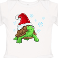 thumbnail image 4 of Inktastic Christmas Turtle in with Santa Hat and Snowflakes Boys or Girls Long Sleeve Baby Bodysuit, 4 of 5