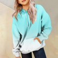 thumbnail image 2 of Staki Cute Hoodies Hoodies for Teen Girls Trendy Preppy Hooded Oversized Cute Sweatshirts Long Sleeve Hoodies for Girl(Light Blue,8-9 Years), 2 of 6