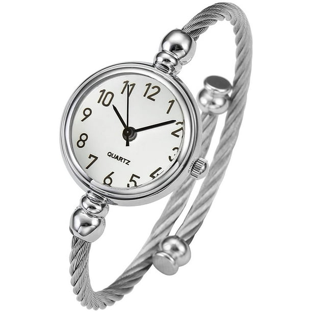 Guess women's stainless steel casual wire bangle bracelet outlet watch