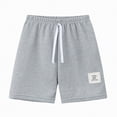 thumbnail image 6 of NOLDARES Toddler Boys Summer Shorts with Drawstring - Cotton Baby Casual Jogger Shorts Active Sports Shorts(Grey,18-24 Months), 6 of 9
