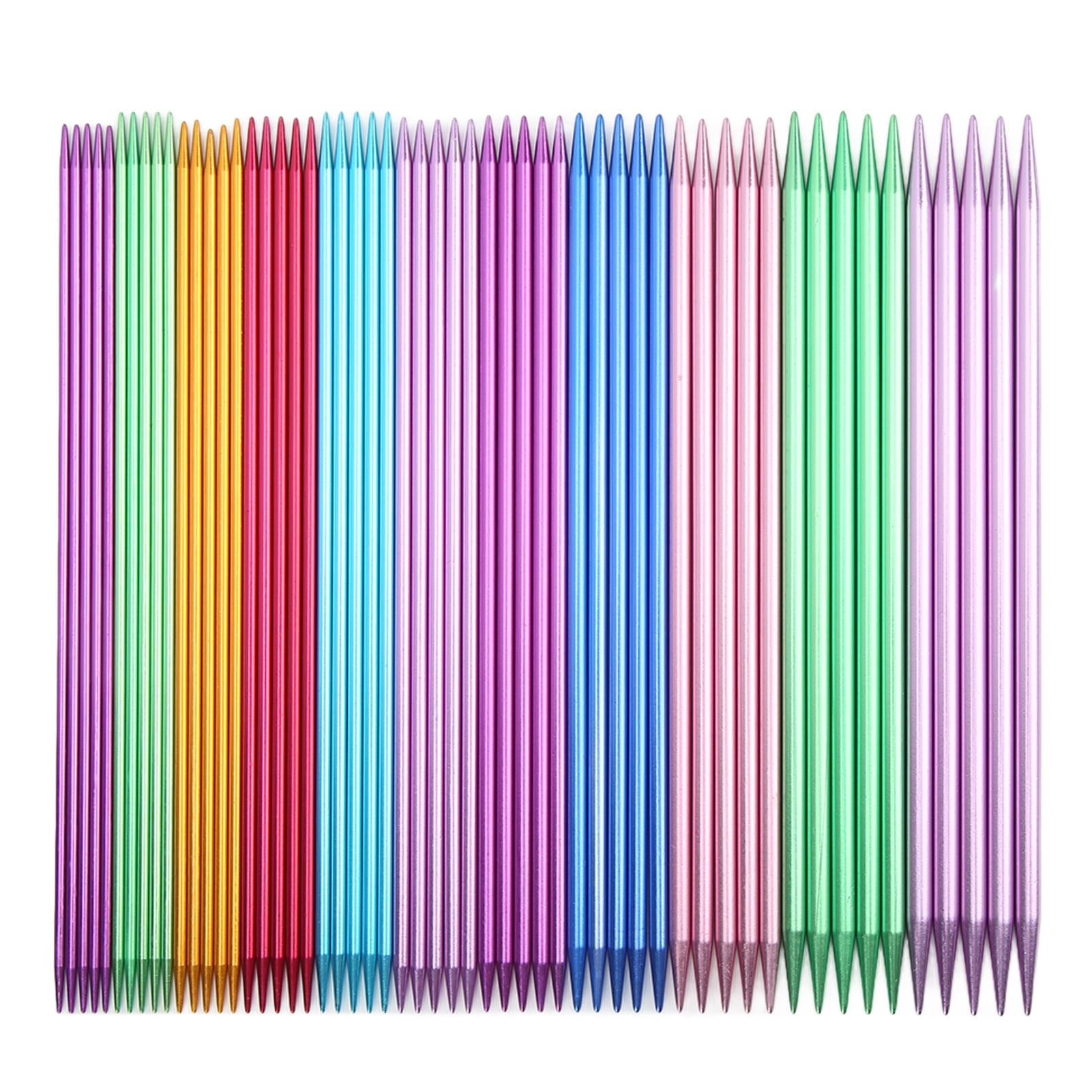 Spptty 55pcs Knitting Needles Aluminum Material Double Pointed Ergonomic Design 20cm/7.9in Metal Weaving Needles For Household,Double Pointed Needles Set,Knitting Needles