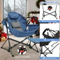 thumbnail image 3 of Ainfox Portable Hammock Camping Chairs with Footrest, Cup Holder, Headrest Cushion Pillow, Rocking, Fodable, Muted Blue(Set of 2), 3 of 8