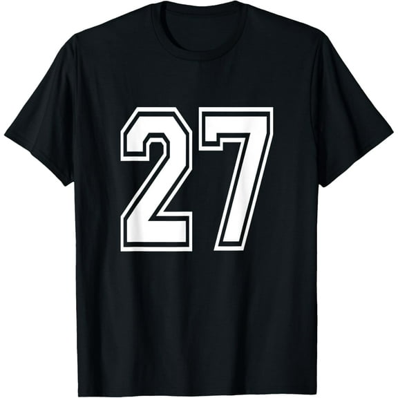 Premium Daily Comfort - Number 27 T-Shirt Birthday Varsity Sports Team Jersey T-Shirt