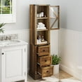 thumbnail image 6 of Uforic 68"H Bathroom Storage Cabinet with Adjustable Shelf & Door, Drawer Storage Cabinet, Brown, 6 of 8