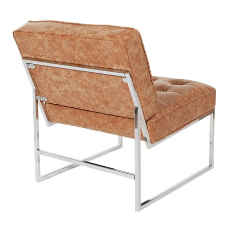 OSP Home Furnishings - Anthony 26” Wide Chair with Chrome Base - Sand