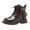 Brown, variant on UngA Little Girls Boots Fashion Lace Up Booties Side Zipper Boots Girls Combat Ankle Boots (Toddler/Little Kid/Big Kid),Size 2