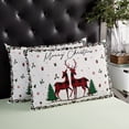 thumbnail image 4 of Red Plaid Elk Merry Christmas Throw Pillow Cover,Rustic Winter Snowflake Rectangle Decorative Pillow Case Protector Soft Cushion Cover Lumbar Pillowcase for Couch Sofa Bedroom Car Decor 12x20 Inch, 4 of 8