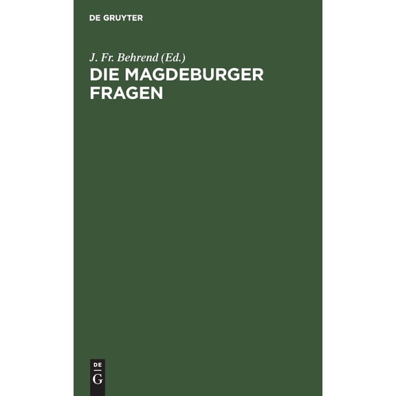 Die Magdeburger Fragen, (Hardcover)