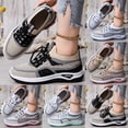 thumbnail image 3 of CHENge Sneakers for Women Black Relaxed Fit Lightweight Wide Width Low Top Womens Dress Shoes Athletic Mesh Sneakers for Jogging Gym Workout, 3 of 7