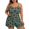 thumbnail image 2 of Ailaofu Women's Plus Size Pajama Set 2 Piece Cute Heart Print Lounge Cami Top and Elastic Waist Shorts Pjs Sleepwear, 2 of 3