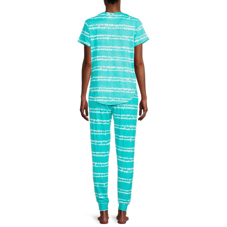 Secret Treasures Short Sleeve Round Neck Allover Print Pajamas Women s Plus 2 Piece Set Walmart