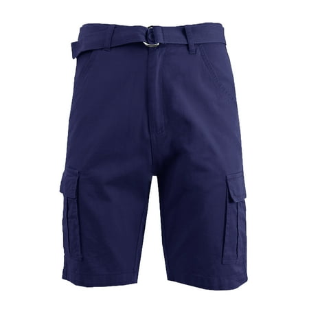 Men's Belted Cotton Cargo Shorts (Best Work Cargo Shorts)