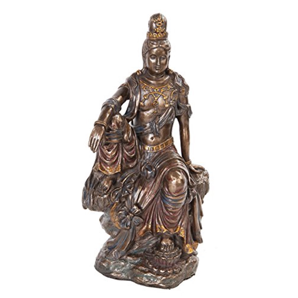 10.5 Inch Water and Moon Kwan Yin Hindu Resin Statue Figurine Walmart