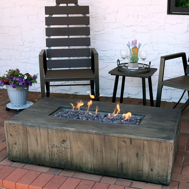Sunnydaze Rustic Propane Gas Fire Pit, Better Homes And Gardens 48 Rectangle Fire Pit Gas