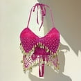 thumbnail image 2 of Xijirk Tank Tops Festival Dance Tube Top Sequined Sling Bra Wrap for Performance and Stage Wear Camisole Tops for Women,Hot Pink,One Size, 2 of 4