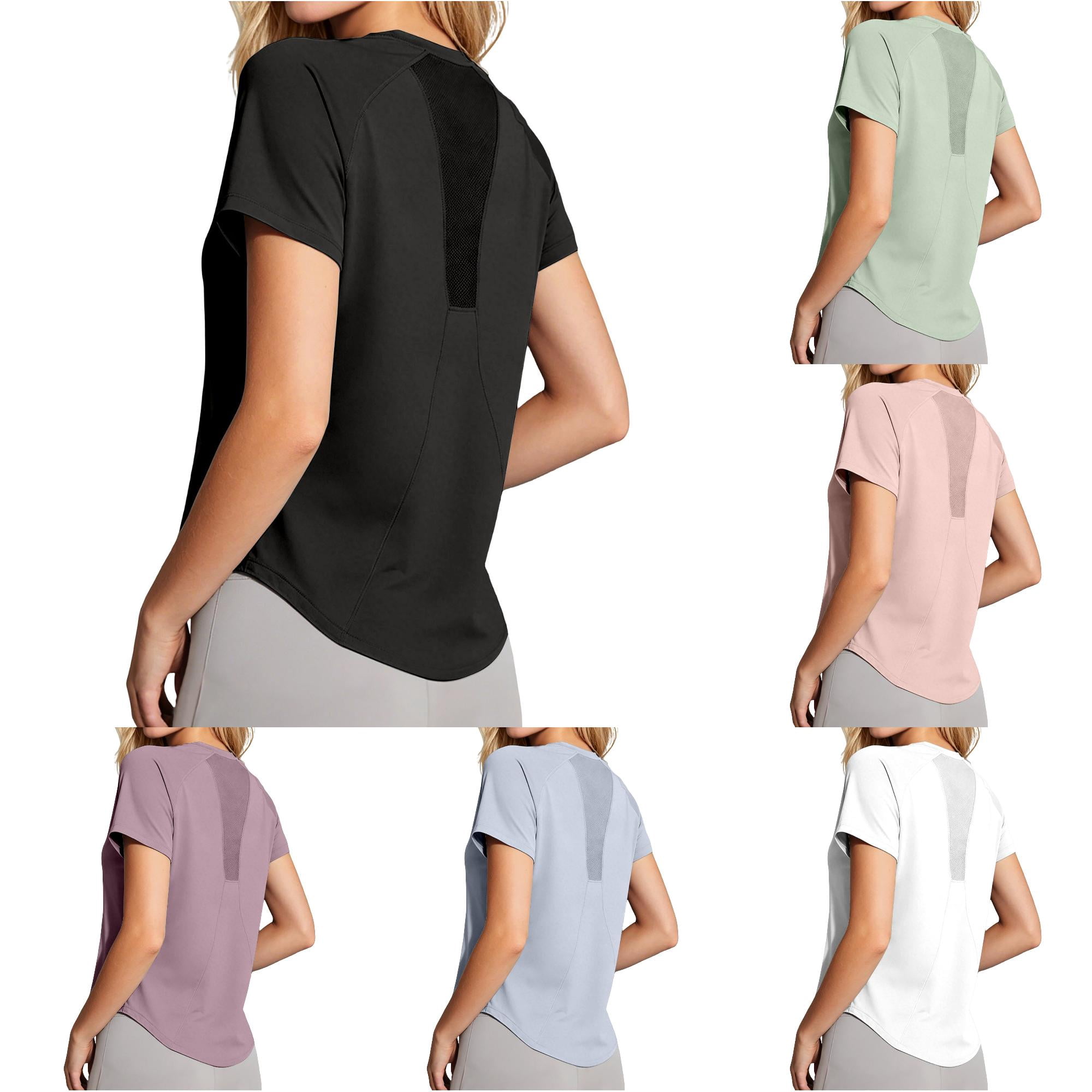 LiuXxxx Women s Casual Tee Short Sleeve Lightweight Breathable Top Black XXL