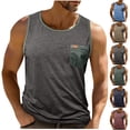 thumbnail image 1 of Sentmoon Men Tank Tops and Sleeveless Crew Neck Summer Men's Compression Shirts Solid Color with Pockets Quick Dry Loose Plus Size Gym Clothes for Men Hawaiian Khaki XXXL, 1 of 8