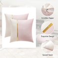 thumbnail image 4 of A pack of 2 decorative velvet pillowcases, paired with gold leather square solid soft pillowcases, sofa cushion covers 18 X 18 inches pink, 4 of 4