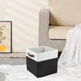 thumbnail image 5 of Unique Bargains Storage Cube Fabric Storage Bin with Handles White 11.8*11.8*11.8in, 5 of 6