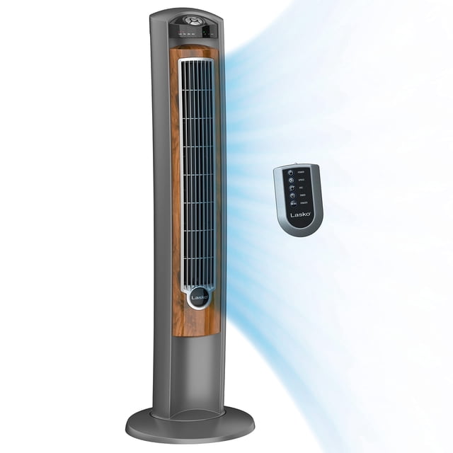 Lasko Products Ventilador de torre oscilante eléctrico portátil de 42" con ionizador de aire fresco
