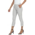 thumbnail image 6 of HDE Pull On Capri Pants For Women with Pockets Elastic Waist Cropped Pants Cool Gray S, 6 of 6